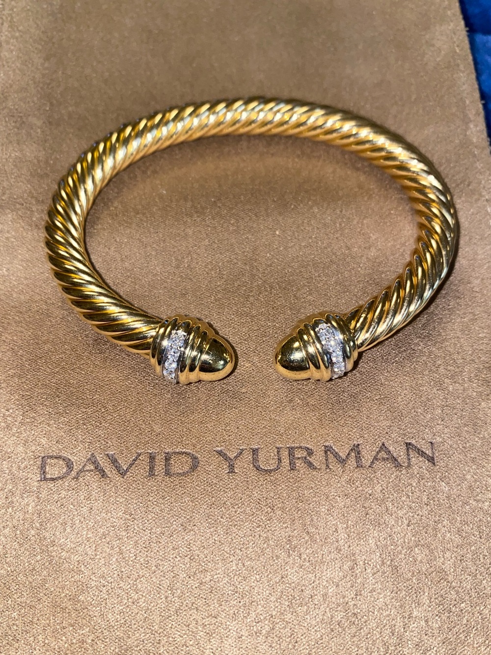 DAVID YURMAN CLASSIC CABLESPIRA® BRACELET 18K Yellow Gold with Diamonds